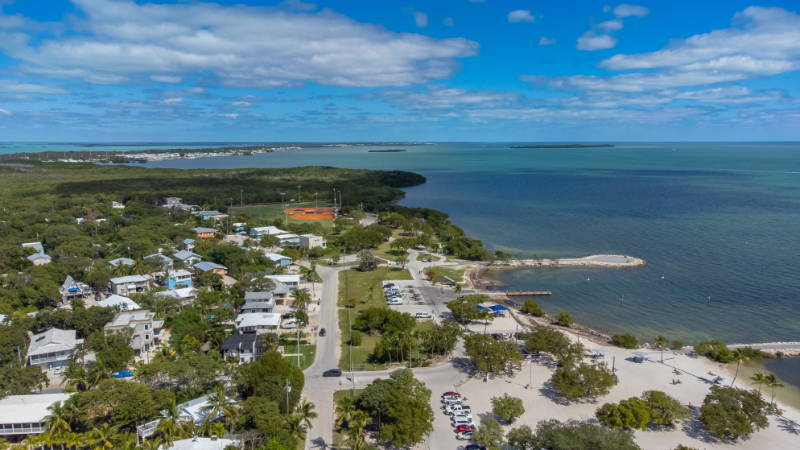 Aerial view of part of the island of Key Largo