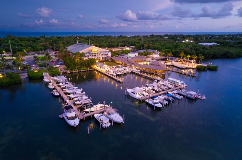 IslaMorada, Florida keys marina at dusk